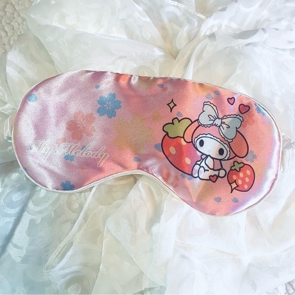 🆕 NWOT 💖 Sanrio My Melody Double-Sided Silk Sleeping Eye Mask ✨Hello Kitty